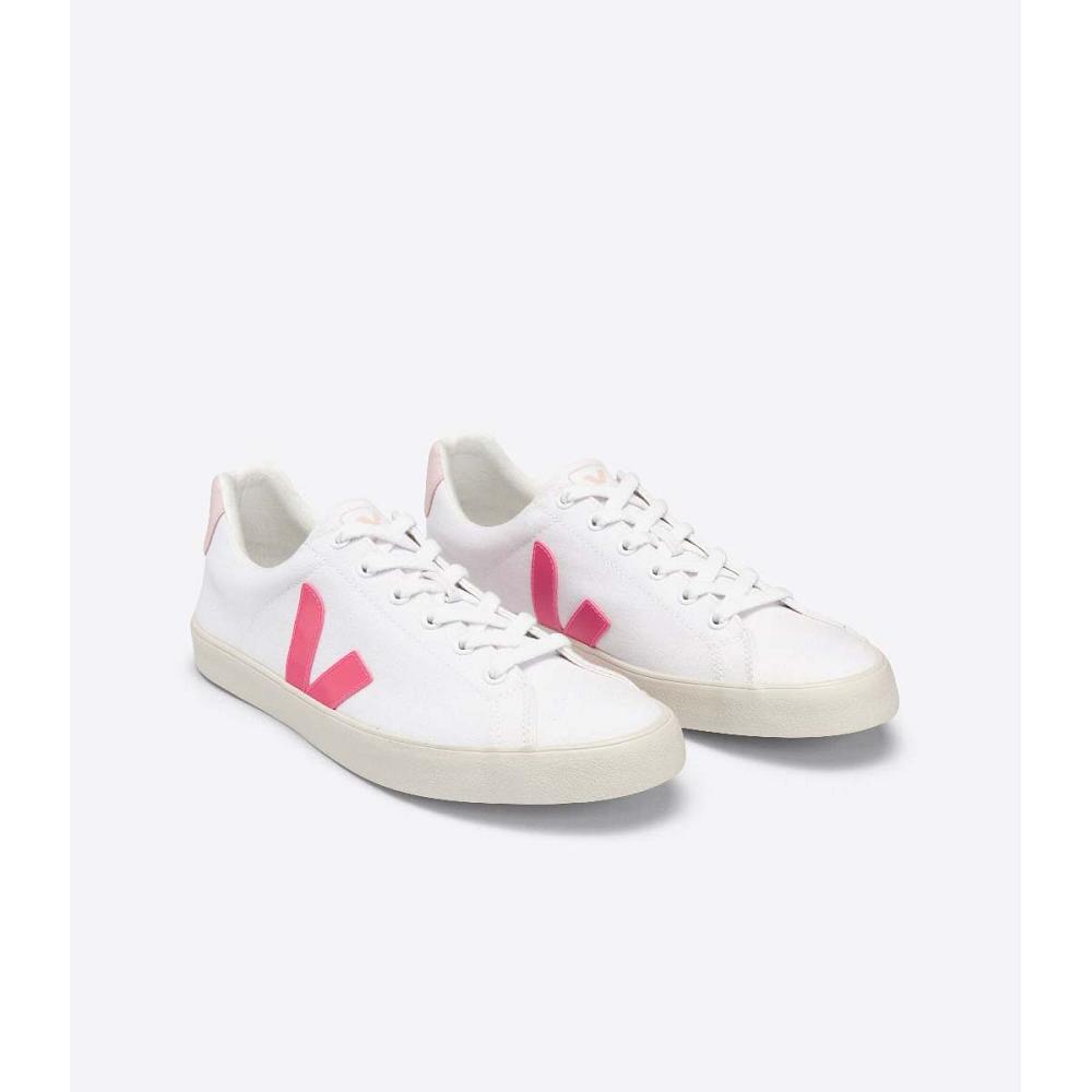 Veja ESPLAR SE CANVAS Women's Sneakers White/Pink | NZ 608EBC